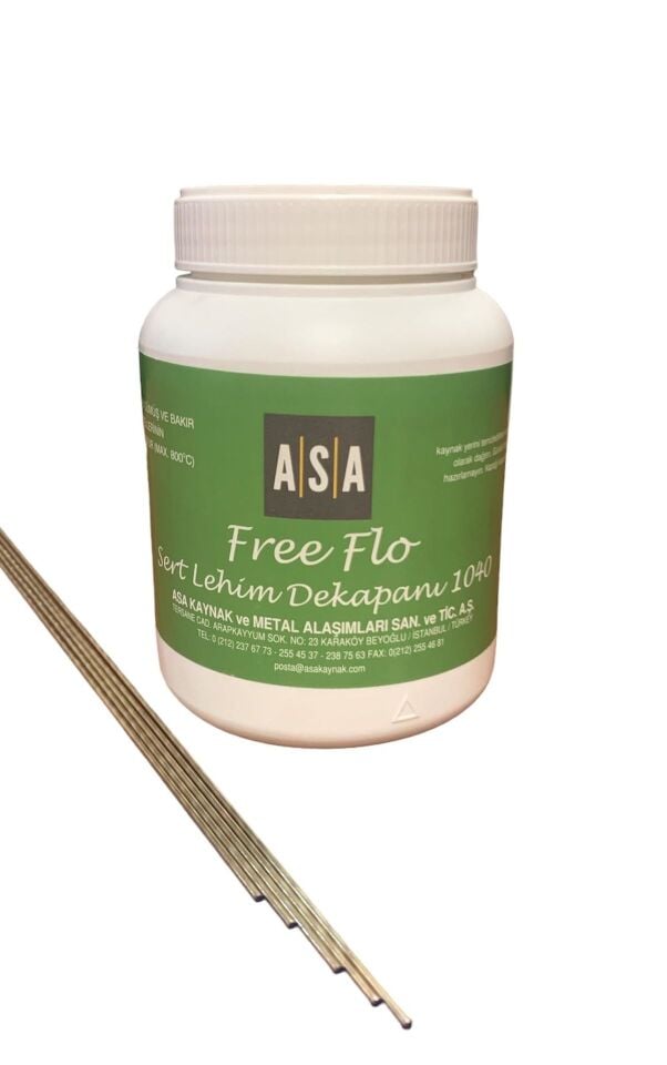 GÜMÜŞ KAYNAK DEKAPANI ASA FREE-FLO  (500 GR) +GÜMÜŞ KAYNAK TELİ %50 2 MM (5 ADET)